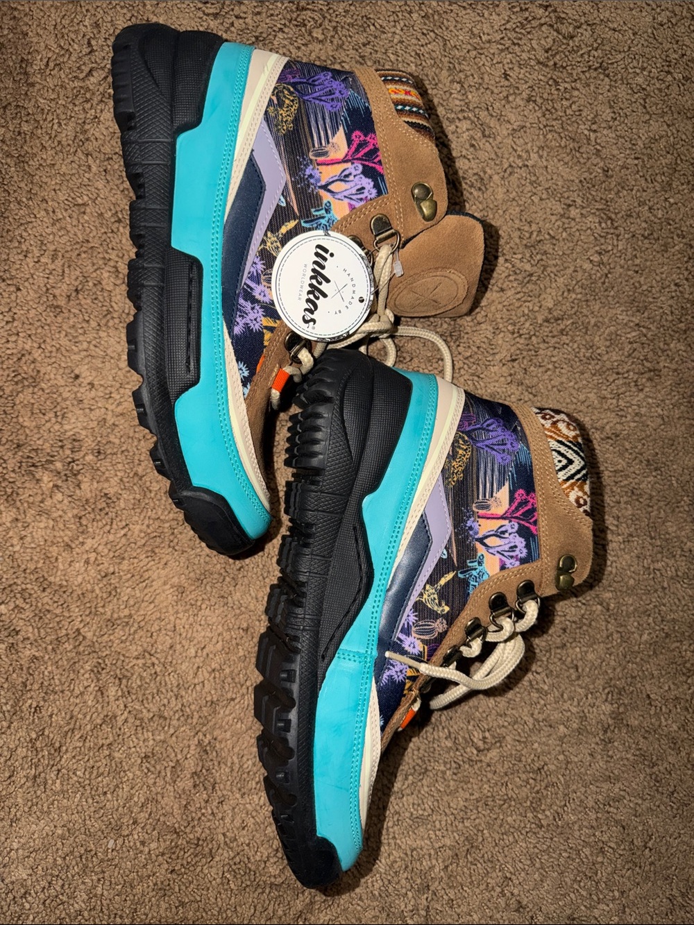 Inkkas Turquoise & Tan Adventure Boots